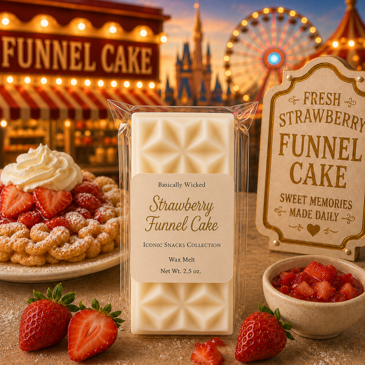 Strawberry Funnel Cake