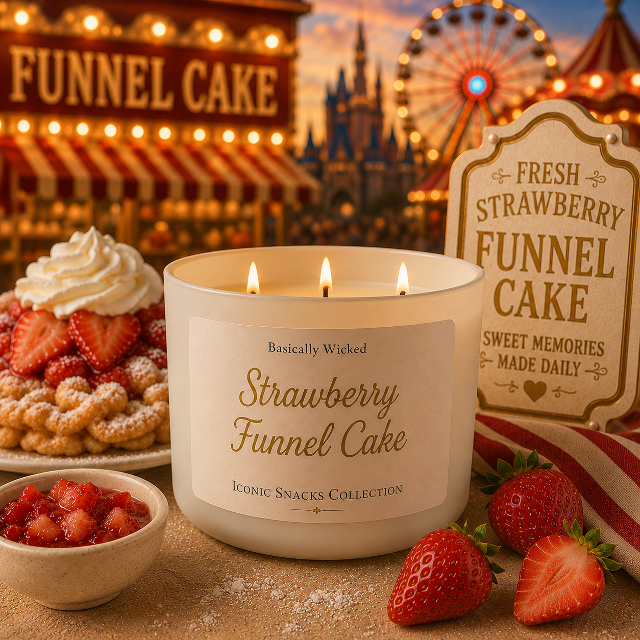 Strawberry Funnel Cake